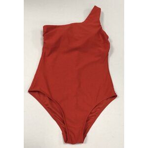 Kona Sol Women's One Shoulder One Piece Swimsuit Tummy Control Red Medium